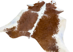Salt Pepper Brown & White Cowhide Rug (Size: 250 X 210 CM) CHR2040