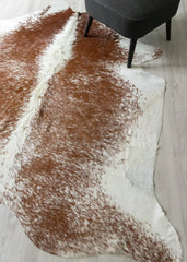 (Rare) Salt Pepper Brown & White Cowhide Rug (Size: 230 X 210 CM) CHR2625