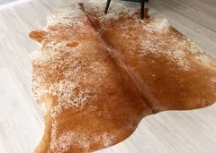 Salt Pepper Brown & White Cowhide Rug (Size: 230 X 210 CM) CHR1828