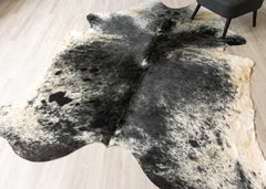 Salt Pepper Black & White Cowhide Rug (Size: 260 X 220 CM) CHR1830