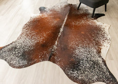 Salt Pepper Tri-Color Cowhide Rug (Size: 250 X 200 CM) CHR1850
