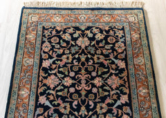Oriental Agra Hand-Knotted Wool Hallway Runner Rug – 87 x 240 cm