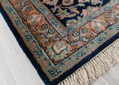 Oriental Agra Hand-Knotted Wool Hallway Runner Rug – 87 x 240 cm
