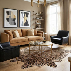 Designer Leopard Printed Cowhide Rug (Size: 220 x 180 CM)