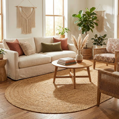Oval Natural Plain Handmade Jute Rug
