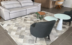 Mosaic Grey Cowhide Patchwork Rug