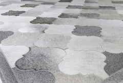 Mosaic Grey Cowhide Patchwork Rug