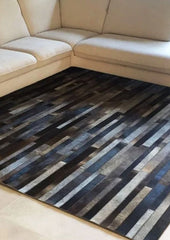 stitched patchwork cowhide rug Australia