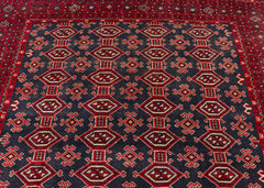 Vintage Baluch Hand-Knotted Wool Persian Rug (Size: 210 X 280 CM)
