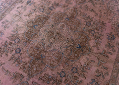 Vintage Overdyed Tabriz Hand-Knotted Wool Persian Rug (Size: 200 X 320 CM)