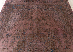 Vintage Overdyed Tabriz Hand-Knotted Wool Persian Rug (Size: 200 X 320 CM)