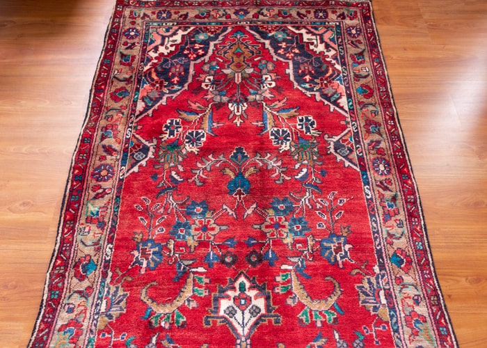 Vintage Hamadan Hand-Knotted Persian Wool Runner Rug