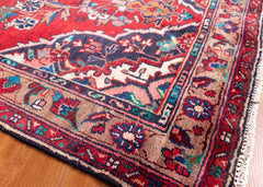 Vintage Hamadan Hand-Knotted Persian Wool Runner Rug