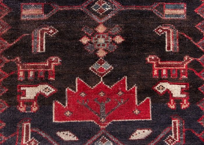 Vintage Zanjan Hand-Knotted Persian Wool Runner Rug