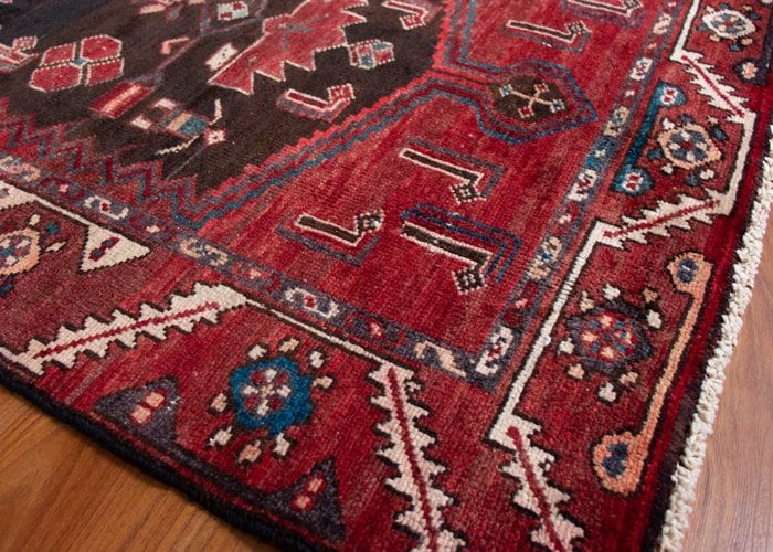Vintage Zanjan Hand-Knotted Persian Wool Runner Rug