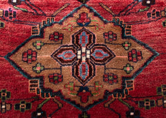 Vintage Hamadan Hand-Knotted Persian Wool Runner Rug