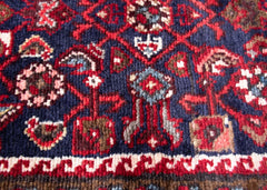 Vintage Hamadan Hand-Knotted Persian Wool Runner Rug
