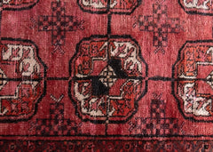 Vintage Baluch Torkman Hand-Knotted Wool Persian Rug