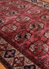 Vintage Baluch Torkman Hand-Knotted Wool Persian Rug
