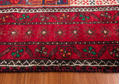 Vintage Baluch Hand-Knotted Wool Persian Rug