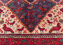 Vintage Baluch Hand-Knotted Wool Persian Rug