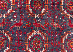 Vintage Baluch Hand-Knotted Wool Persian Rug