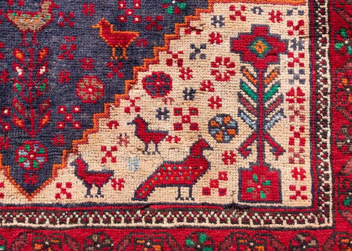 Vintage Baluch Hand-Knotted Wool Persian Rug