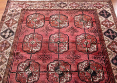 Vintage Baluch Torkman Hand-Knotted Wool Persian Rug