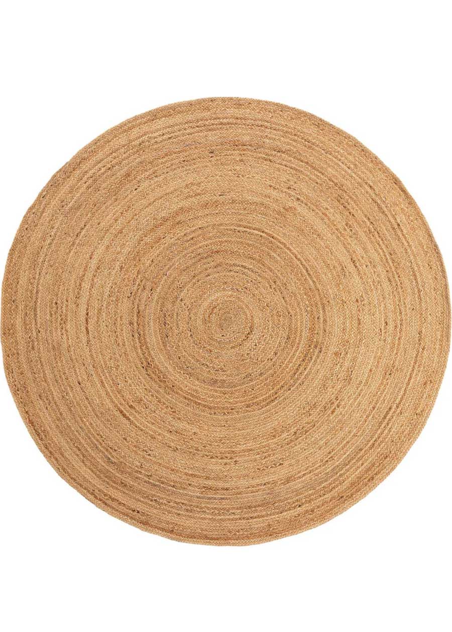 natural plain round jute rug