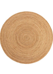 natural plain round jute rug