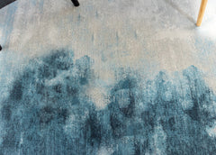 Blue And Grey Abstract Style Area Rug