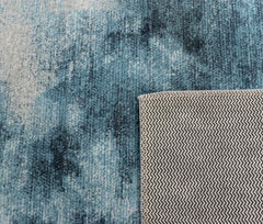 Blue And Grey Abstract Style Area Rug