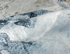 Blue And Grey Geometrical Style Area Rug