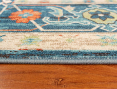 Orange And Blue Vintage Area Rug