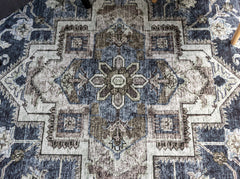 Blue And Brown Vintage Area Rug