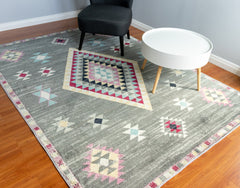Multi-Colour Geometrical Area Rug
