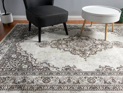 Grey And Brown Vintage Area Rug