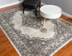 Grey And Brown Vintage Area Rug