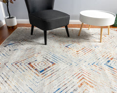 Multi-Colour Geometrical Style Area Rug