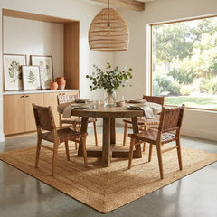 Square Natural Plain Handmade Jute Rug