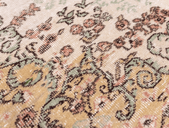 Vintage Hand-Knotted Distressed Turkish Rug