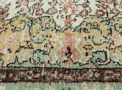 Vintage Hand-Knotted Distressed Turkish Rug