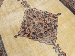 Vintage Hand-Knotted Distressed Turkish Rug