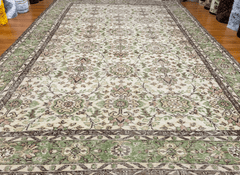 Vintage Hand-Knotted Distressed Turkish Rug