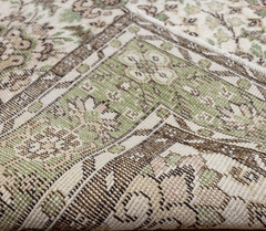 Vintage Hand-Knotted Distressed Turkish Rug