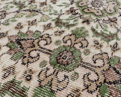 Vintage Hand-Knotted Distressed Turkish Rug