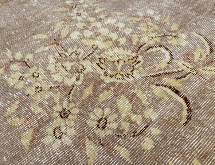 Vintage Hand-Knotted Distressed Turkish Rug