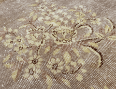 Vintage Hand-Knotted Distressed Turkish Rug