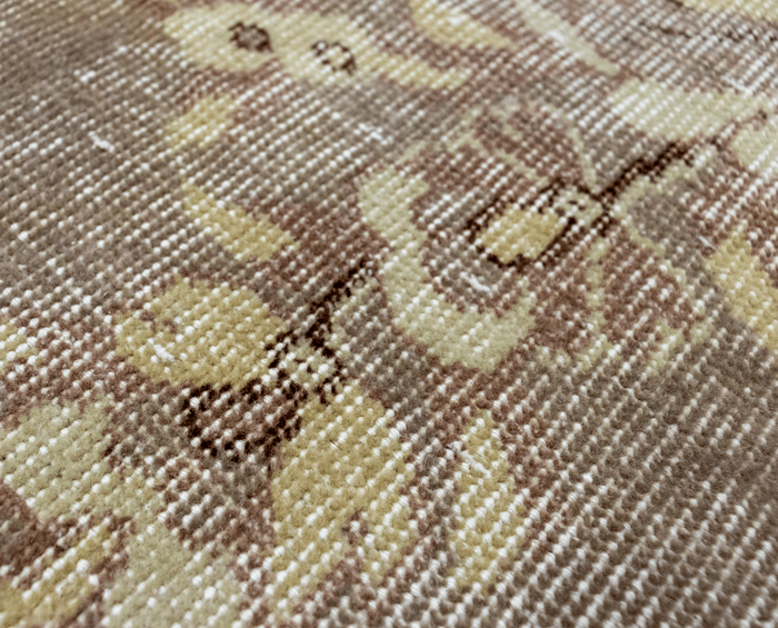 Vintage Hand-Knotted Distressed Turkish Rug