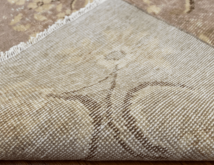 Vintage Hand-Knotted Distressed Turkish Rug